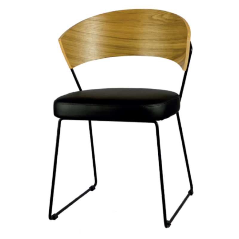 k 9993-Καρέκλα με ξύλο και πόδια από σκελετό μεταλλικό