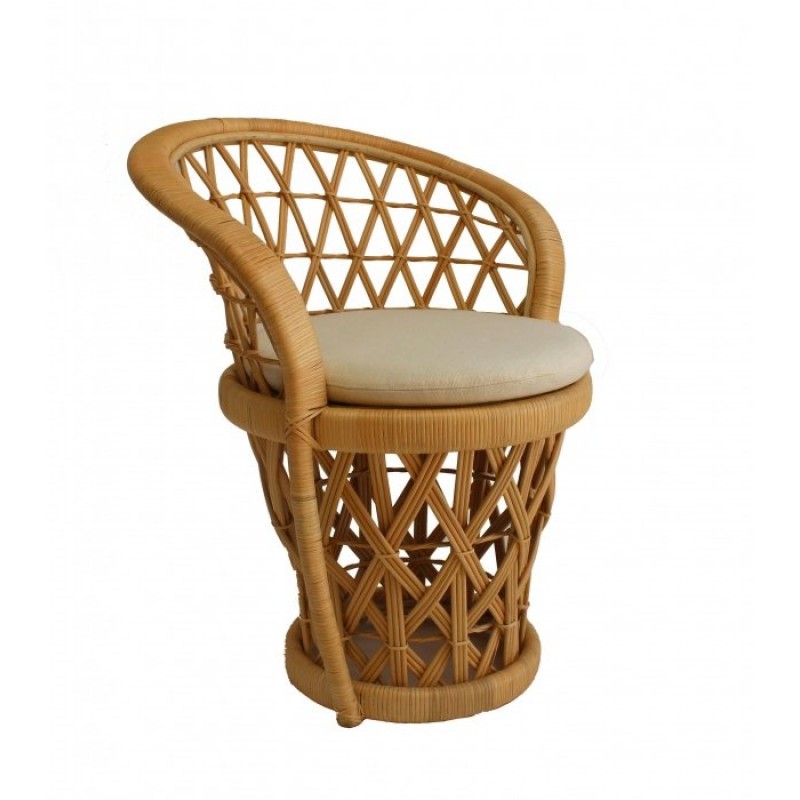 OEM ΡΕΑCΟCΚ DINING Πολυθρόνα Peacock πλεκτή στο χέρι Μήκος: 65 cm, Πλάτος: 60 cm, Ύψος: 50/78 cm