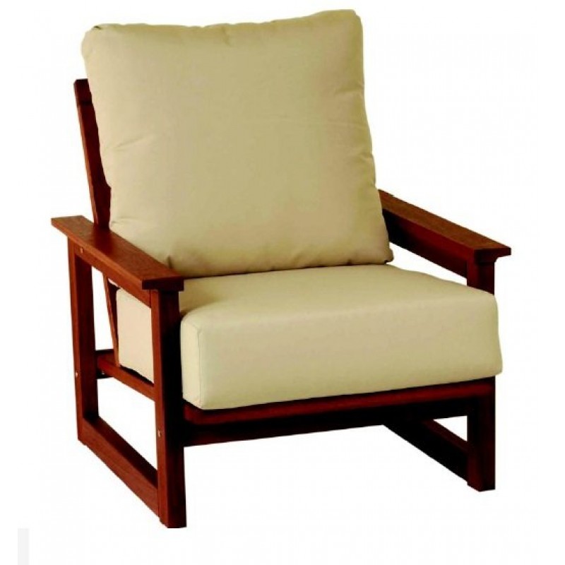 PIPER Summer - Πολυθρόνα χαμηλή με εκρού μαξιλάρια PIPER Summer - Πολυθρόνα χαμηλή με εκρού μαξιλάρια