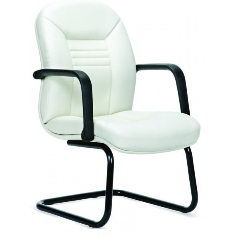 Delta Thessis 6951 Β - Κάθισμα  σταθερό επισκέπτου μεσαία πλάτη - - μεταλλικός σκελετός χρωμίο τύπου S - μπράτσα PU