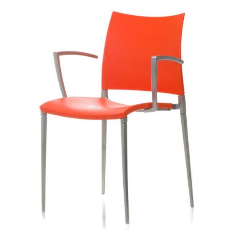 Neptun armchair  (101010006 ) στοιβαζόμενη καρέκλα από πολυπροπυλένιο πορτοκαλί 45x46x83cm