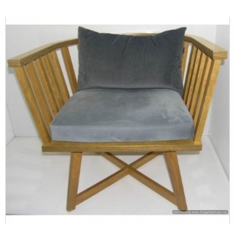  AE 21 - Ξύλινος καναπές 140x76 cm  από μασίφ οξιά με μαξιλάρια