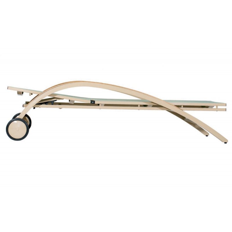 ΒΤΖΑ Ελούντα ΚΩΔΙΚΟΣ:262  Ξαπλώστρα αλουμινίου λευκή  και ύφασμα διάτρητο PVC 4X4 διαστάσεις 200x74x37cm 