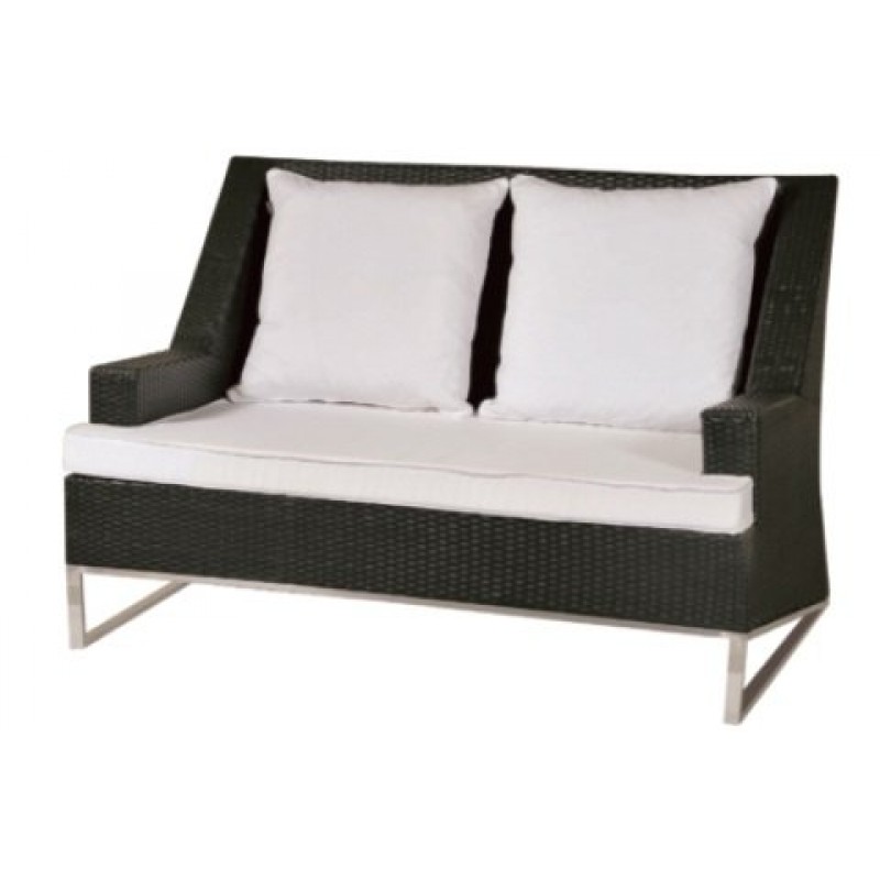 JKG D307  Καναπές διθέσιος  140χ91χ93 cm - Συνθετικό ρατταν -σκελετός αλουμινίου
