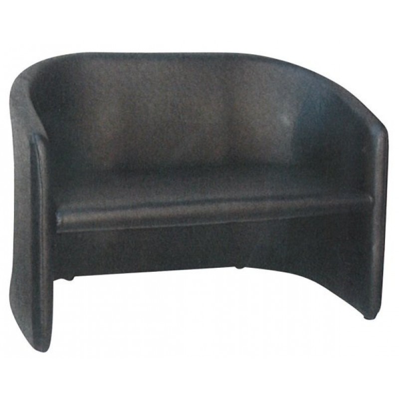 VERGINA  Καναπές διθέσιος 128*64*75Υ εκ. μαύρη δερματίνη