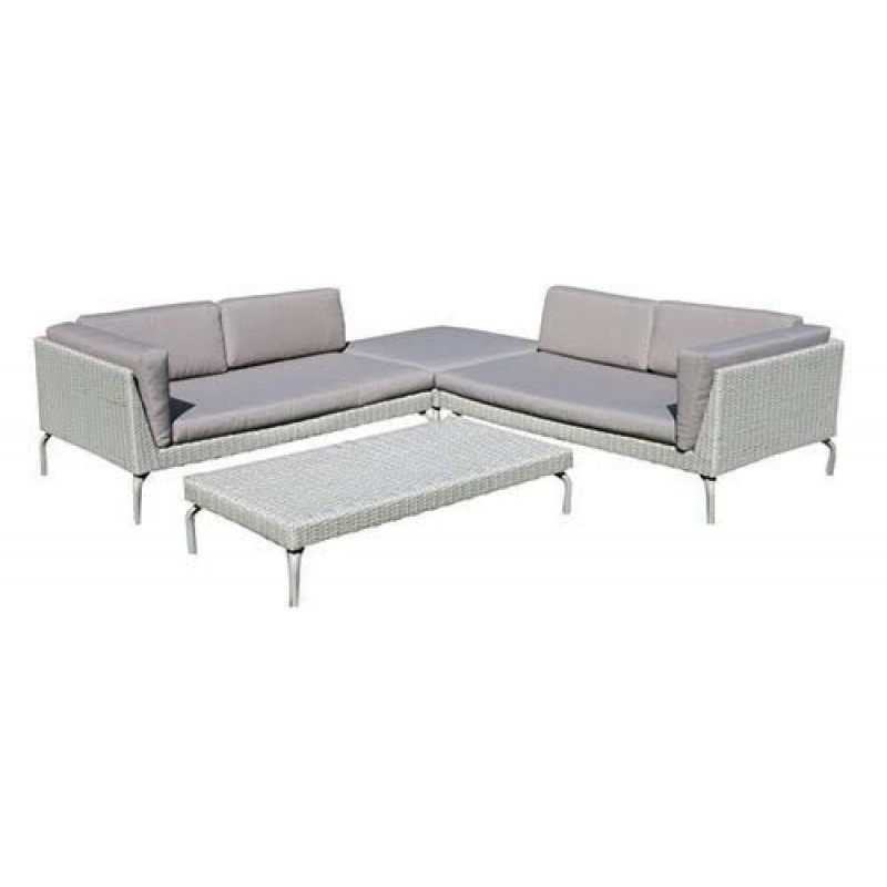 JKG   TORINO LOUNGE SET Καθιστικό ( 1 καναπές γωνία με τραπέζι )