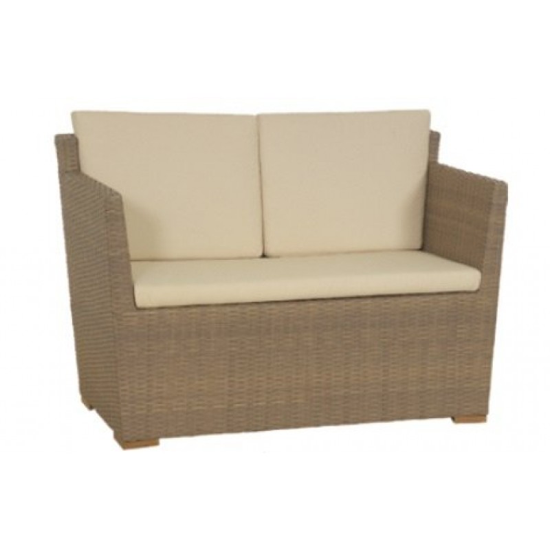 JKG VIVA ΚΑΝ- Καναπές 2θέσιος από συνθετικό ραττάν viro και μαξιλάρια σε εκρού χρώμα (116Χ80Χ60)