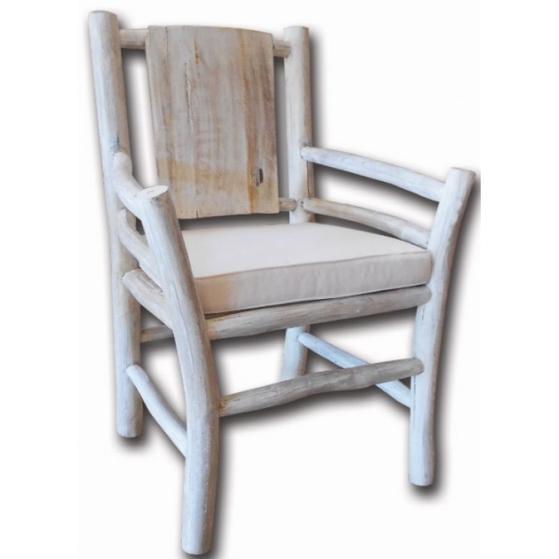 Πολυθρόνα Από Μασίφ Ξύλο Teak με μαξιλάρι -65χ60χ92  (LC -50W )