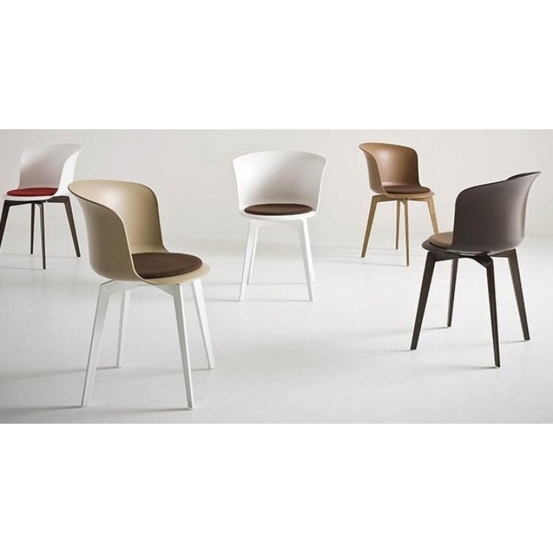 Gaber Epica 360 - Καρέκλα πολυπροπυλένιο λευκό με μαξιλάρι περιστρεφόμενη 360 μοίρες 55*54*79(47)cm 