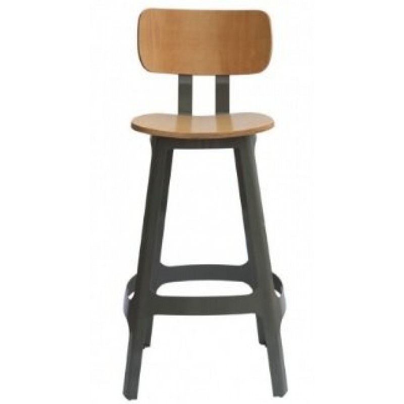 MS 12XP   Σκαμπό μπαρ μεταλλικο με ξυλινο πατο και πλατη  Υ: 95 Β: 43 Μ: 36