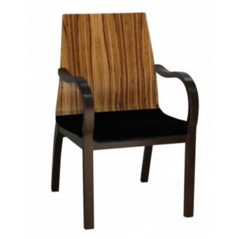 P 504 Πολυθρόνα ξύλινη με ταπετσαρία.  Υ: 85 Β: 55 Μ: 45