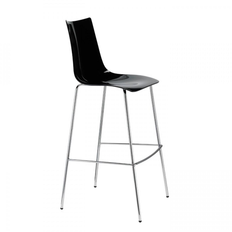 ZEBRA TECHNOPOLYMER BARSTOOL h.80 (art 2565 15) - Σκαμπό μπαρ 80 cm  μεταλλικό σκελετό και κάθισμα απο τεχνοπολυμεριο dove grey