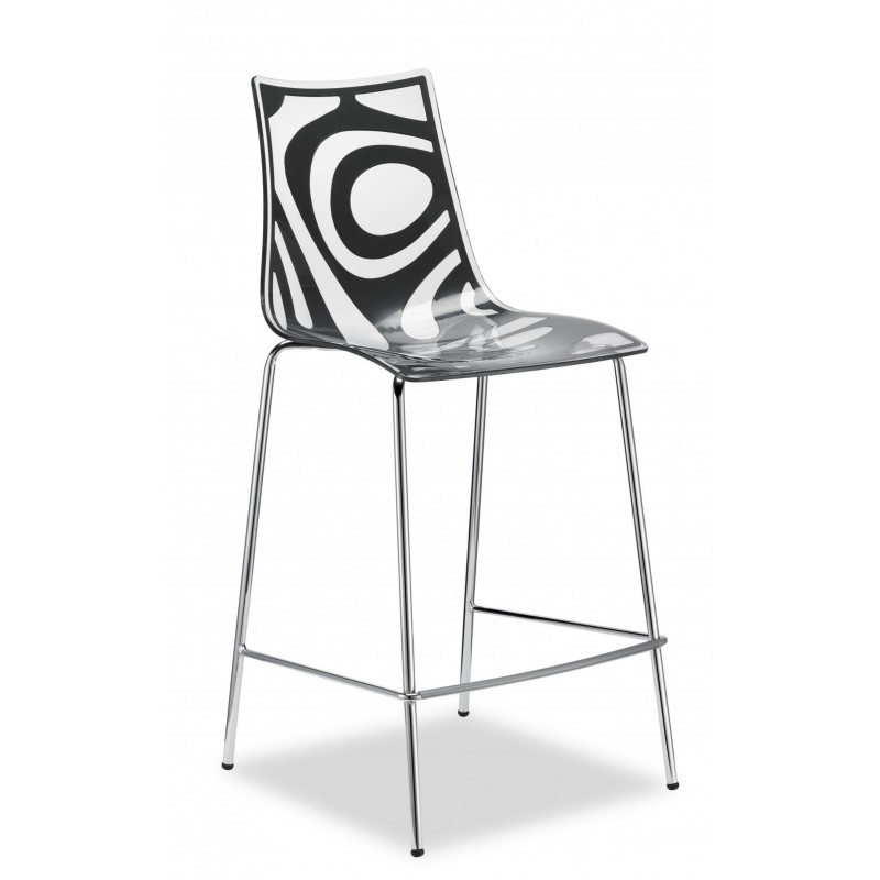 BAR STOOL WAVE ART. 2540(206)  -Σκαμπό μπαρ μεταλλικός σκελετός και καθισμα απο τεχνοπολυμέριο κόκκινο λευκό   53χ51χ(80)116