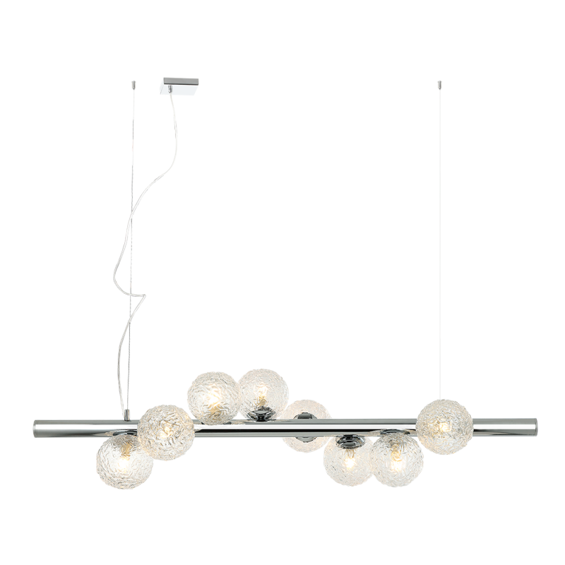 VIOKEF ΟΚΤΑΦΩΤΟ ΦΩΤΙΣΤΙΚΟ ΟΡΟΦΗΣ ΡΑΓΑ ΜΕΤΑΛΛΙΚΟ/ΓΥΑΛΙΝΟ SYLIA 4238900