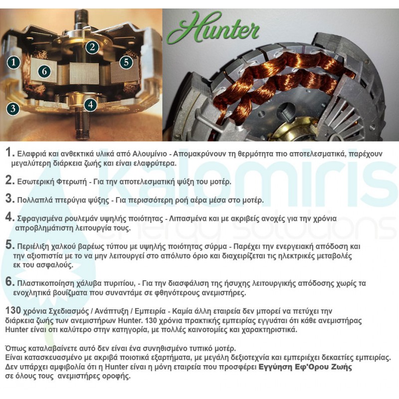 Ανεμιστήρας οροφής HUNTER OUTDOOR ELEMENTS II Aluminum 54 (137cm) 24325