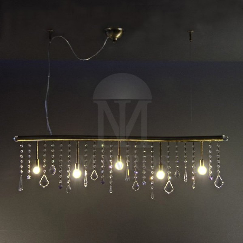 MAVROS  -  Κλασικό 5φωτο φωτιστικό ράγα με κρύσταλλα | ΔΙΟΝ 5002P/5