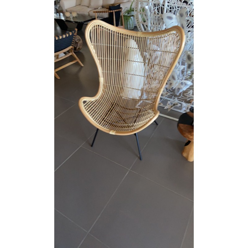 JK 120117 - πολυθρόνα χειροποίητη από φυσικό καλάμι bamboo 87χ77χ108 ύψος cm