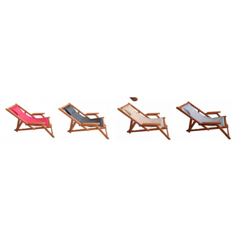 5169 G Πολυθρόνα  μασίφ φουρνιστή οξιά - Βαφή εμποτισμού - Με Textilene κόκκινο 148Χ60Χ90ΕΚ.