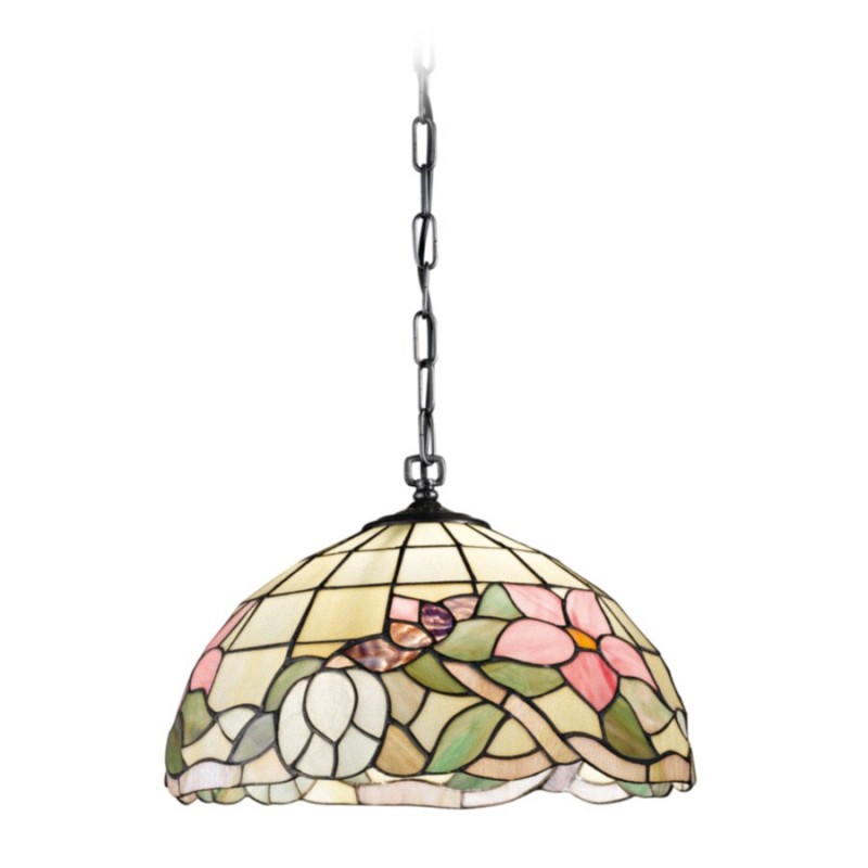 Φωτιστικό κρεμαστό 230V 1xE27 γυαλί βιτρό T616S PERENZ