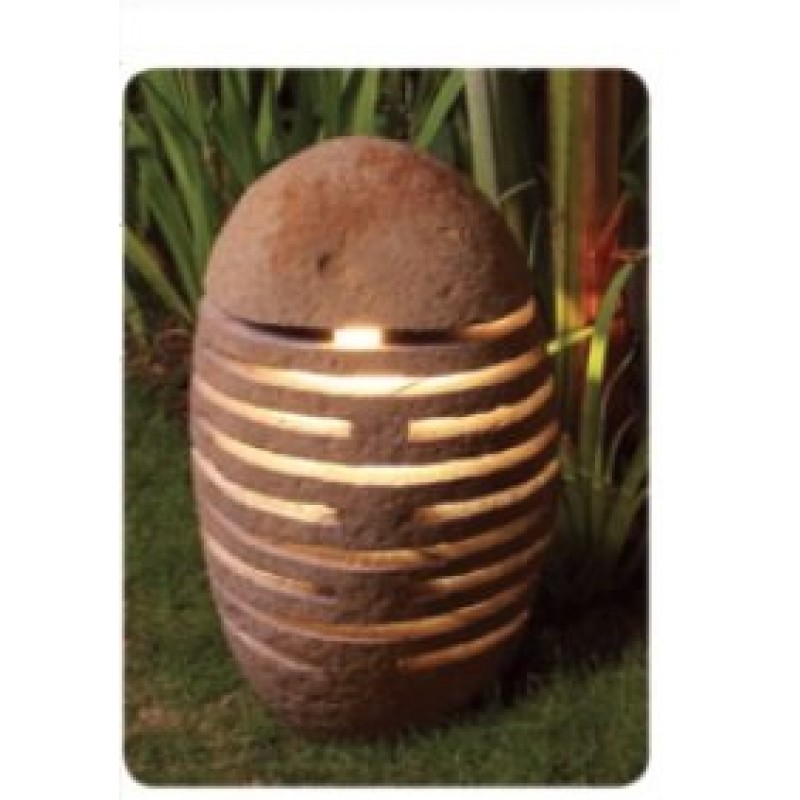 JKG 400585 - Επιδαπέδιο φωτιστικό River Stone σκαλισμένο από φυσικό βράχο σε γκρι χρώμα