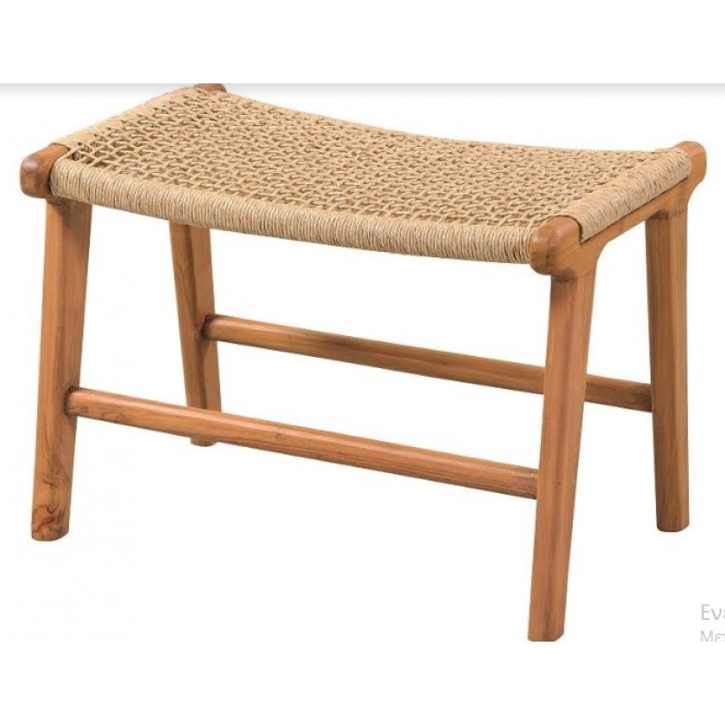 Σκαμπό με μασίφ ξύλο 60 x 35 cm JK 122379