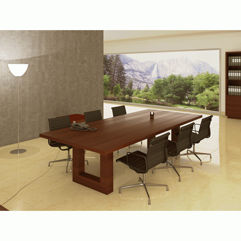 Σύγχρονο γραφείο συνεδριάσεως απο μελαμίνη και καπλαμά  με πάχος επιφάνειας 8cm - LEAD 250Χ110X7cm 