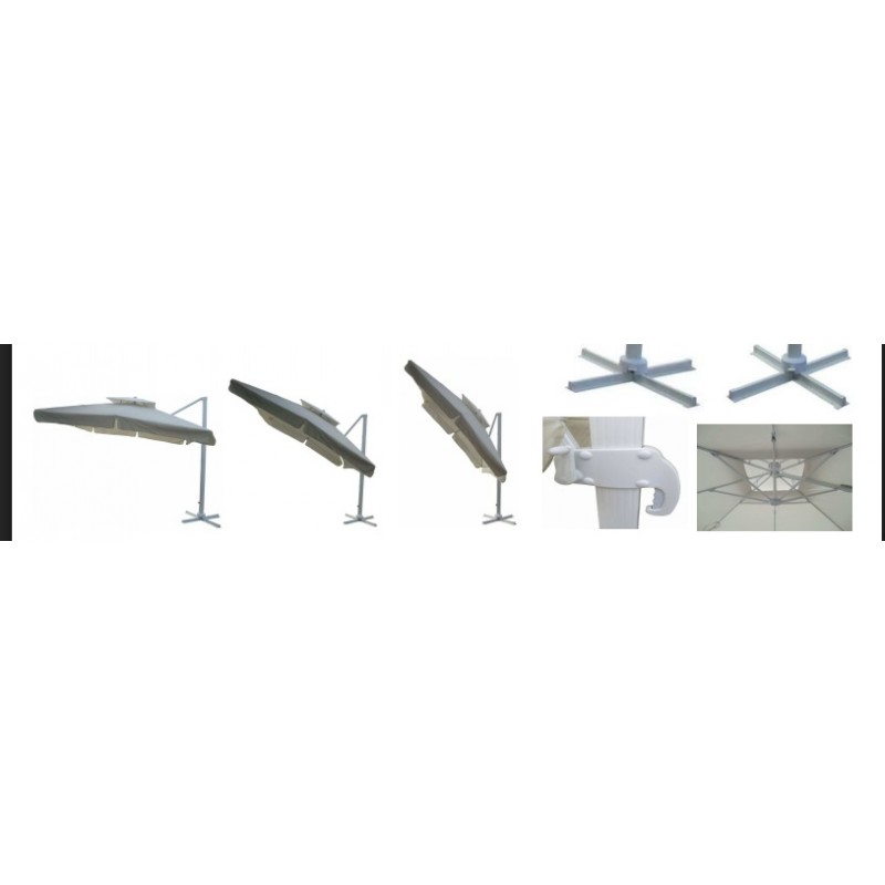 BL 5187 G  ΟΜΠΡΕΛΑ ΑΛΟΥΜΙΝΙΟΥ ΚΡΕΜΑΣΤΗ ΤΕΤΡΑΓΩΝΗ ΜΕ ΒΑΣΗ  ΒΑΡΕΟΥ ΤΥΠΟΥ 300 * 300 cm