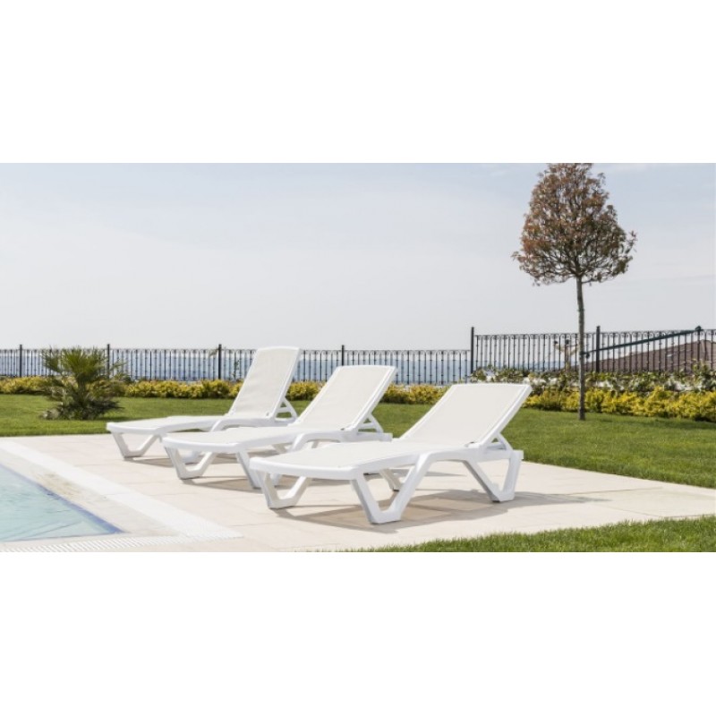 Mare ΑG2489-032 Ξαπλώστρα Χωρίς Μπράτσα Λευκό/Μπλε Mare