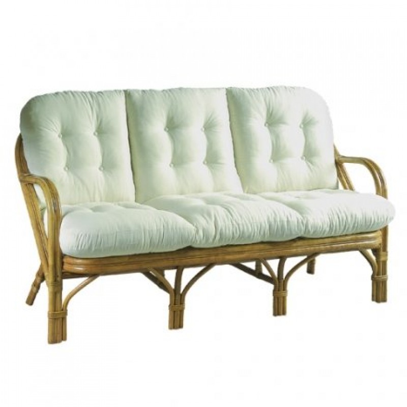 JK 6015  Καναπές Tριθέσιος BAMBOO , 2κάλαμος (Πλάτος 160 cm * Βάθος 70 cm * Ύψος: 90 cm)