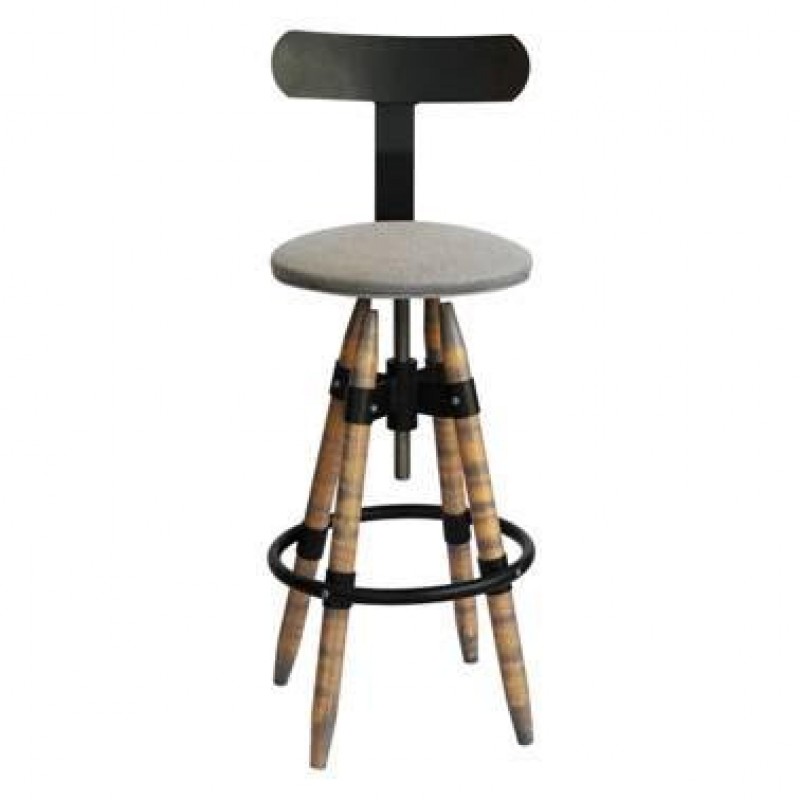 MX 4 T - σκαμπό μπαρ ξυλινο Φ 35 cm x 65-90 υψος cm