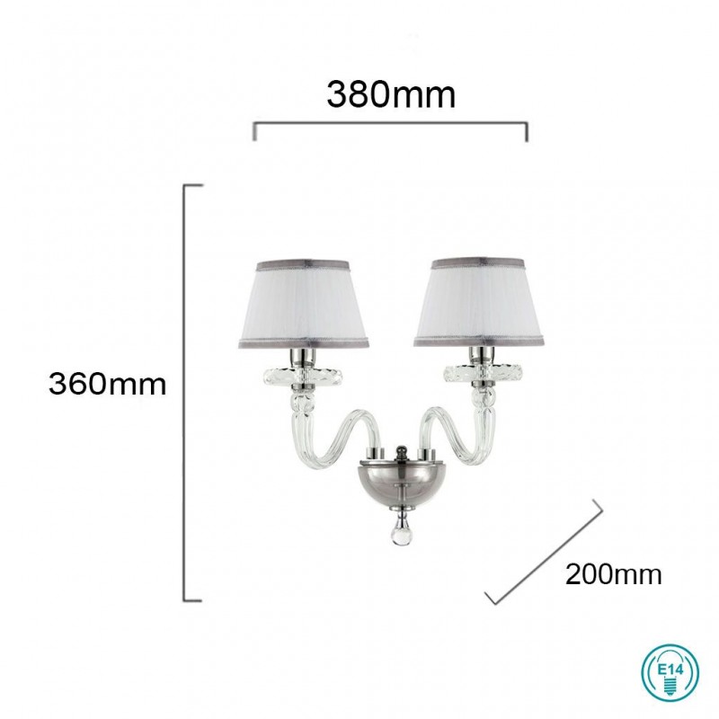 Απλίκα Ondaluce Ap.Bach/2CP CR Διάφανη-Χρώμιο