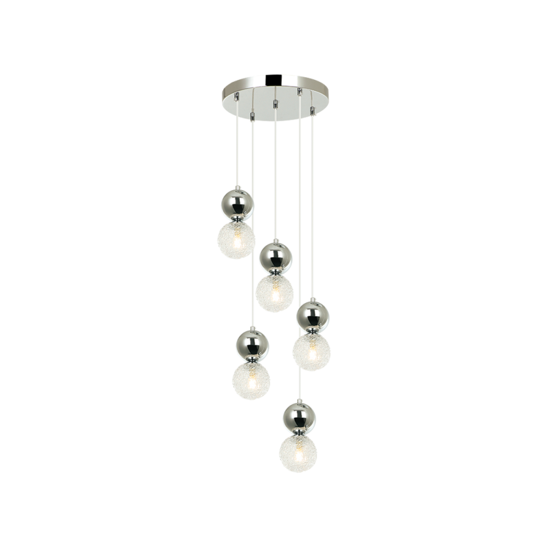 VIOKEF ΠΕΝΤΑΦΩΤΟ ΦΩΤΙΣΤΙΚΟ ΟΡΟΦΗΣ ΜΕΤΑΛΛΙΚΟ/ΓΥΑΛΙΝΟ SYLIA 4238800