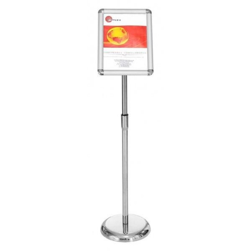 Αφισοθήκη δαπέδου για προβολή εκτύπωσης Α4 με κλίση και κολόνα ρυθμιζόμενου ύψους IFS-A4