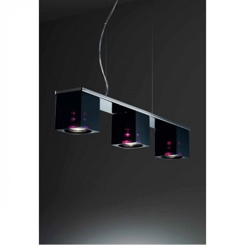 FABBIAN MOTION 2S - Φωτιστικό κρεμαστό του οίκου fabbian κρεμαστό διπλό, 30*30cm και σε μαύρο χρώμα.