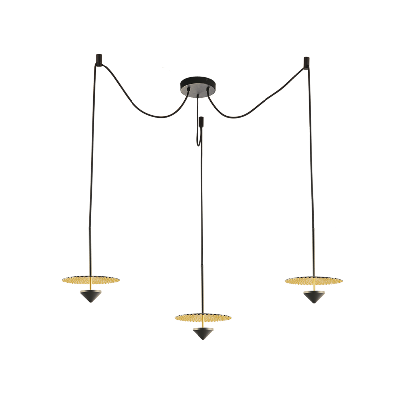 VIOKEF ΤΡΙΦΩΤΟ ΦΩΤΙΣΤΙΚΟ ΟΡΟΦΗΣ LED ΜΕΤΑΛΛΙΚΟ ΜΑΥΡΟ PYRAMID 4237200