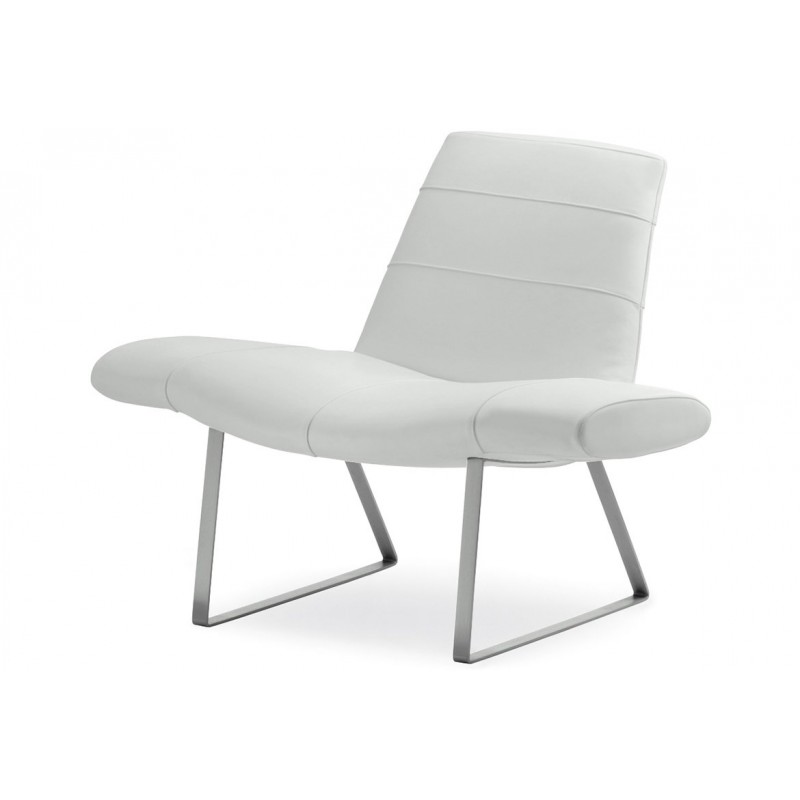 Pedrali MIES 415 Lounge Πολυθρόνα  relax ΛΕΥΚΉ  δερματίνη   98x80x75/43cm
