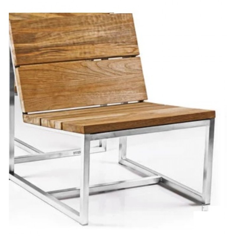 Am 13 Πολυθρόνα μεταλλική με ξύλινο κάθισμα Μ. 100 Β: 60 Μ: 57