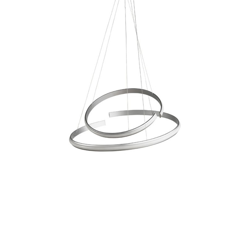 Φωτιστικό κρεμαστό ασημί ματ 230V led 40w 1866Lm θερμό λευκό 3000k dimmable SO.SIGMA/MD ONDALUCE