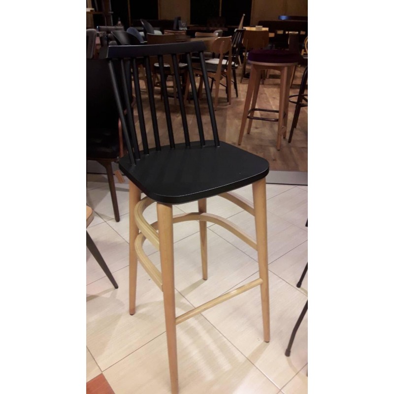  S 801 Σκαμπo ξύλινο από μασίφ οξιά ( Υ: 75/100 Β: 43  Μ: 38 )