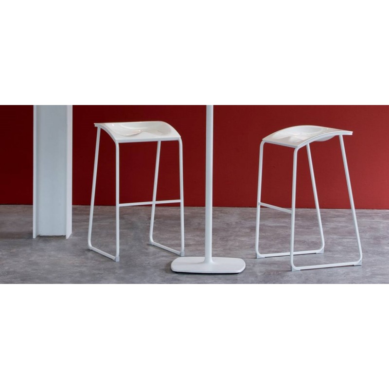 Pedrali  AROD 570 ( BI)  Σκαμπό μπαρ μεταλλικό - λευκό κάθισμα 65 ύψος