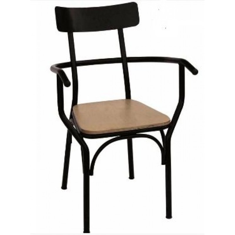 TSOUNA ΔΙΟΝΥΣΙΑ  Πολυθρόνα μεταλλική με ξύλινο κάθισμα 54x52x46/86cm