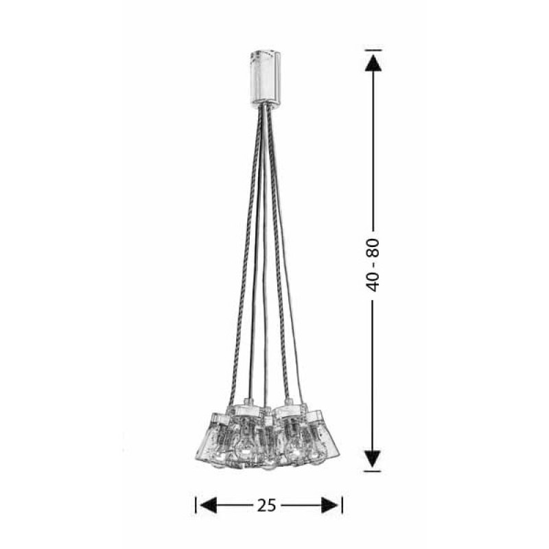 5φωτο μοντέρνο φωτιστικό με πολύχρωμα καλώδια | ΟΥΙΣΚΙ 59527S/5