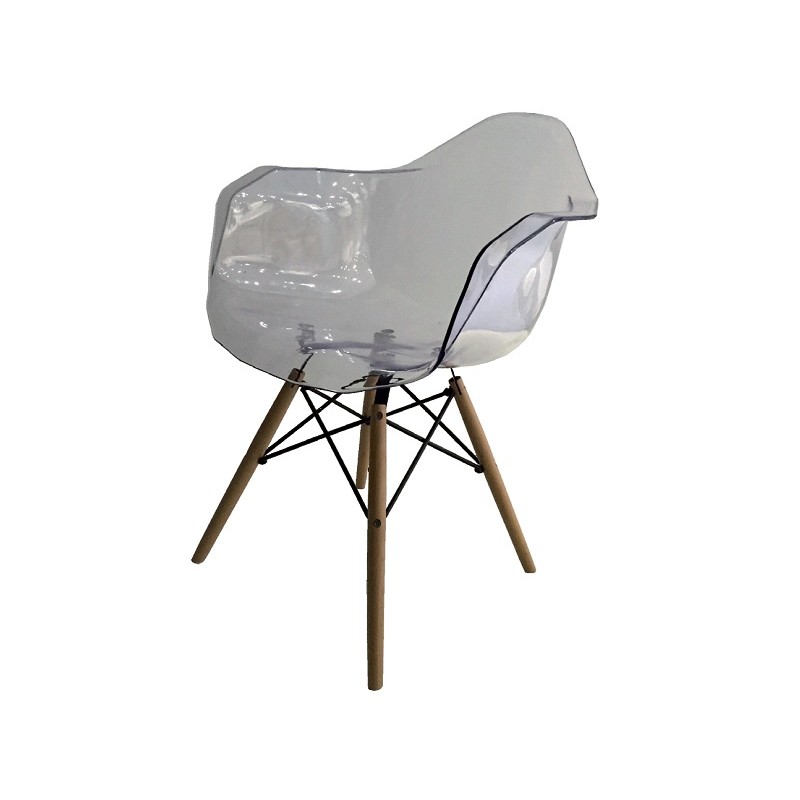 LEG002 A/C  Πολυθρόνα με plexiglass και ξύλινα ποδια 64X60X81 ΥΨΟΣ