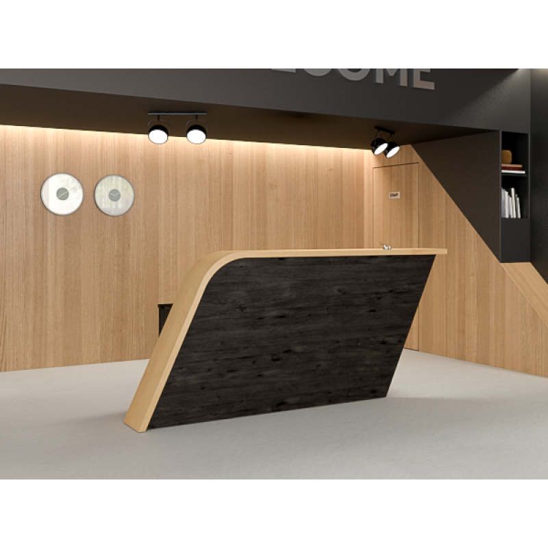 Kom Reception 15  - Έπιπλο γραφείο reception - υποδοχής μελαμίνη  Μ 200 B 70 Y 112 cm