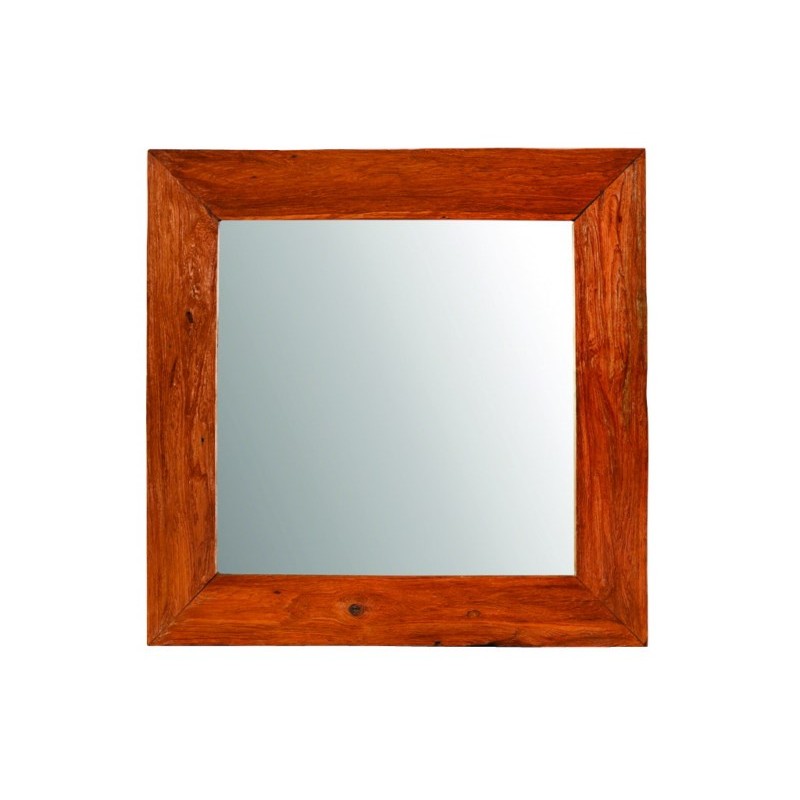 Καθρέπτης κρεμαστός τετράγωνος μασίφ ξύλο TEAK. Διάσταση: 0,70Χ0,70.  Διάσταση: 0,73Χ1,10 - JK 130463