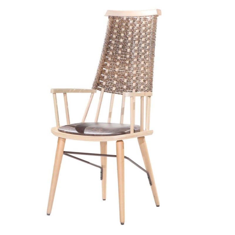 P 801 P -  Ξύλινη πολυθρόνα  από μασίφ οξιά  Υ: 106 Β: 60 Μ: 55 cm