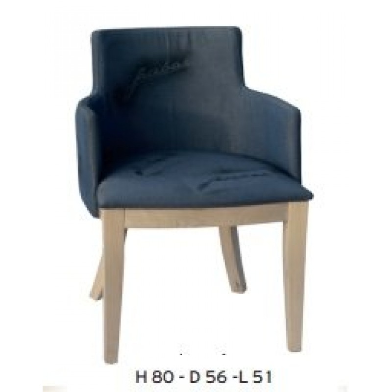 P 214 Πολυθρόνα καρέκλα με ύφασμα γκρι  ( Υ: 80 Β: 58 Μ: 51)