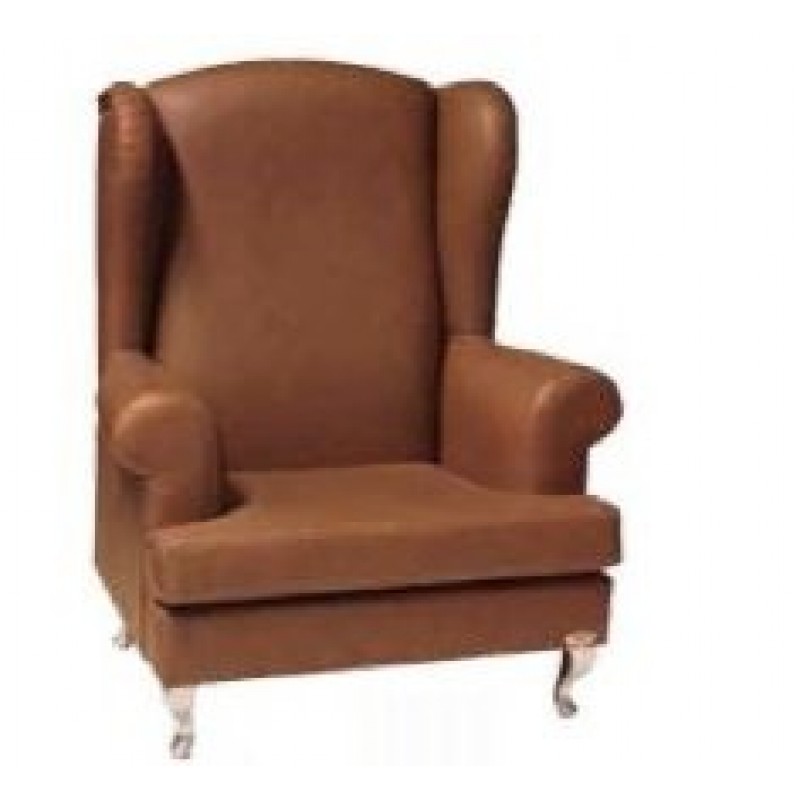 PA 18  Μπερζέρα με δερματίνη καφέ  105X75X105 cm