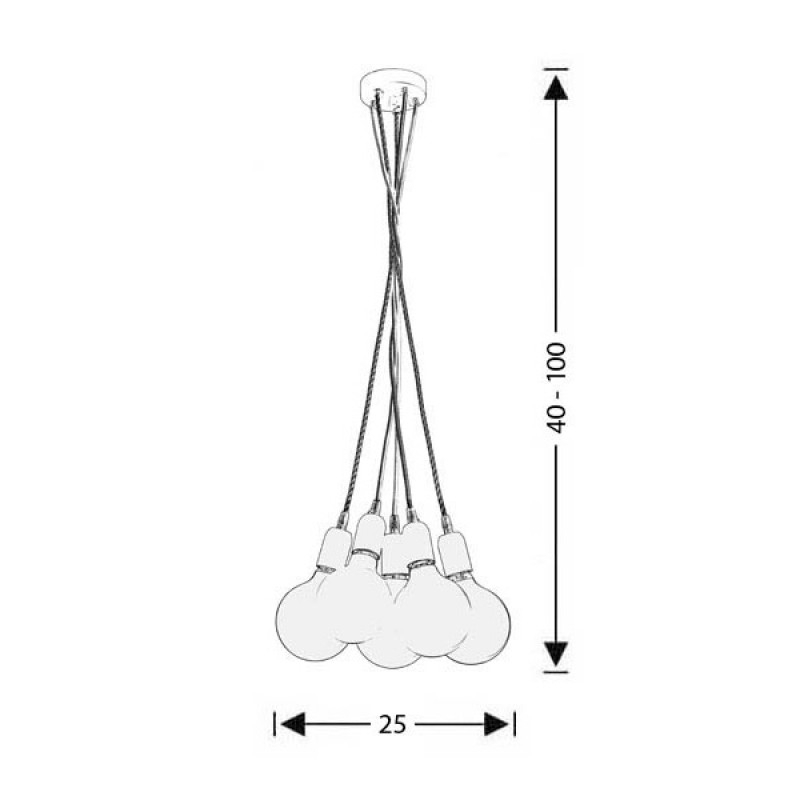 Μοντέρνο 5φωτο φωτιστικό | ΚΑΛΩΔΙΑ 5029/5