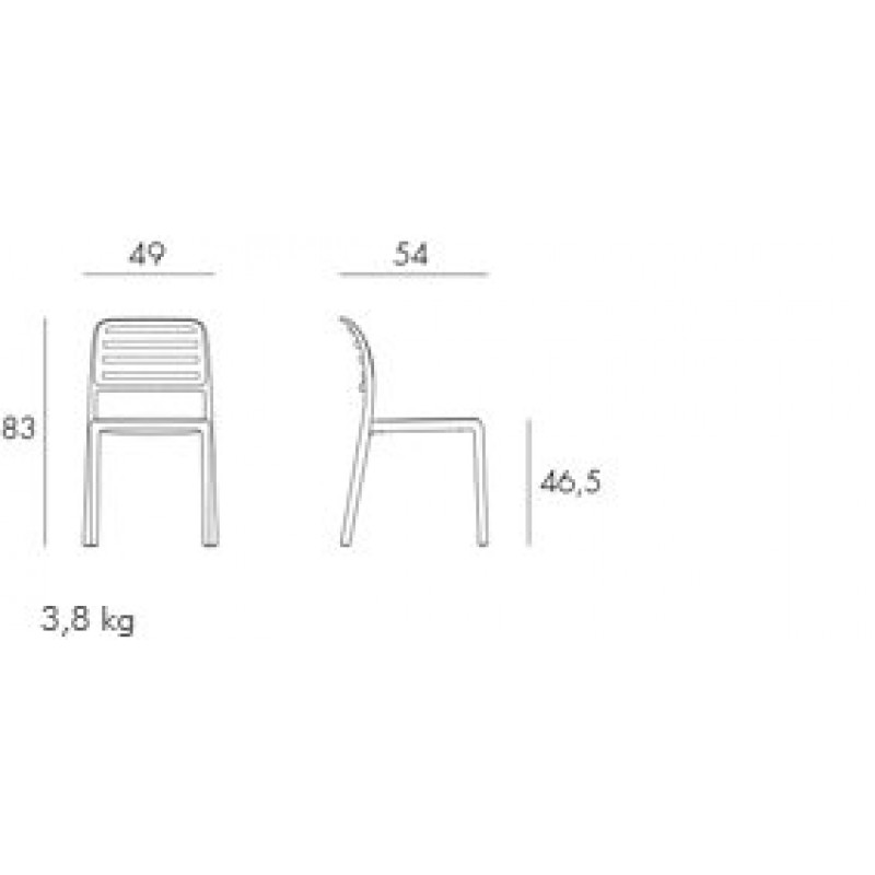 COSTA BISTROT  Καρέκλα από πολυπροπυλένιο ΚΑΦΕ ΧΡΩΜΑ 49x54x83cm